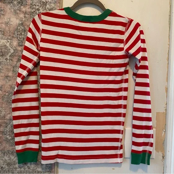 HANNA ANDERSSON Long Johns Holiday Stripe PJ Set Girl 14 (160) - Picture 6 of 12